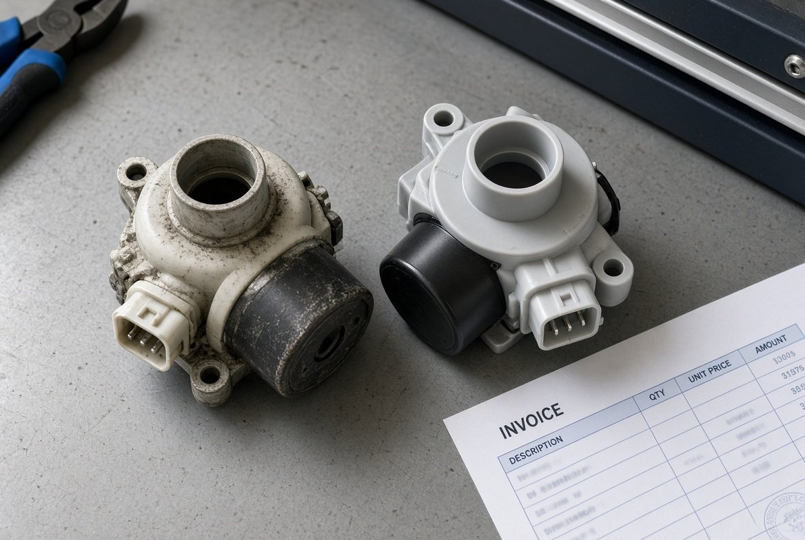 Job 05 — Failed part beside its replacement